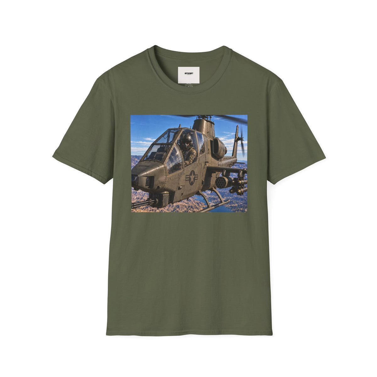 Attack Helicopter Graphic T‑Shirt – Military Aviation Photo Tee