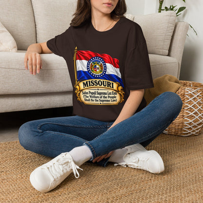 Missouri Flag T‑Shirt — State Seal & Motto Folded Flag Tee