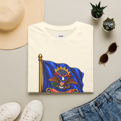 North Dakota State Flag T-Shirt — Liberty and Union Quote