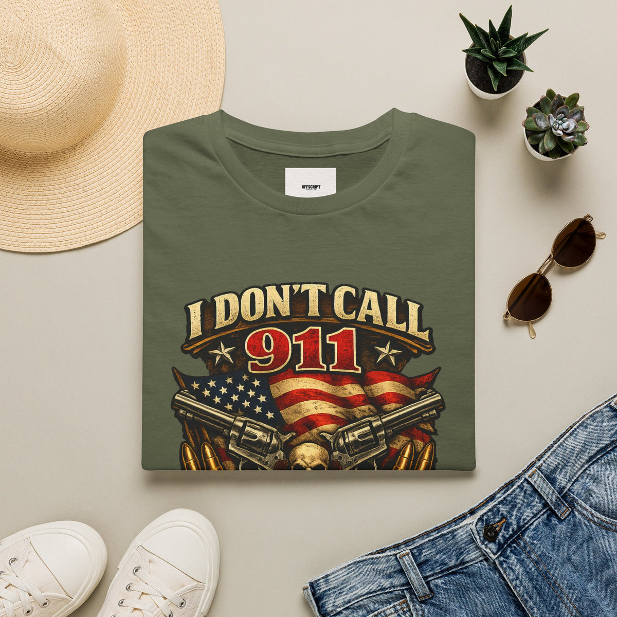 I Don't Call 911 I Call My Neighbors Graphic T-Shirt