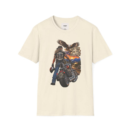 Biker Eagle T-Shirt — "Ride Free, Live Loud" Motorcycle Tee