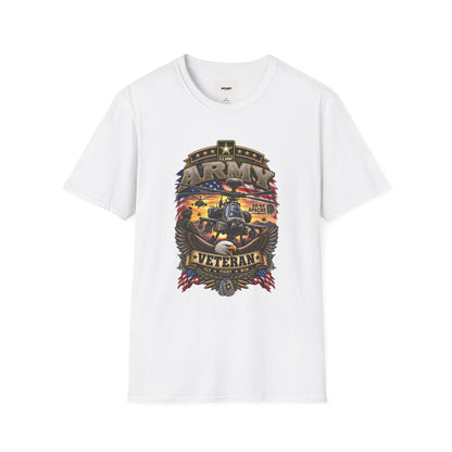 Army Veteran AH-64 Apache T-Shirt — Patriotic Military Helicopter Tee