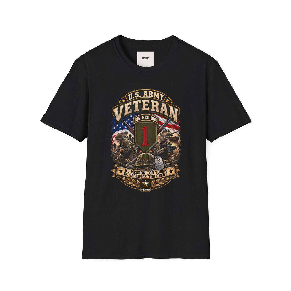 U.S. Army Veteran T-Shirt — "Big Red One" 1st Infantry Division Military Tribute