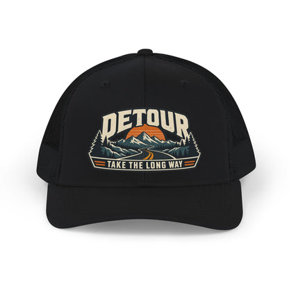 Detour Trucker Cap — 'Take The Long Way' Outdoor Snapback
