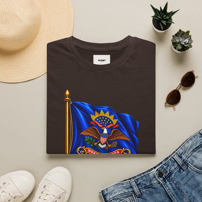 North Dakota State Flag T-Shirt — Liberty and Union Quote
