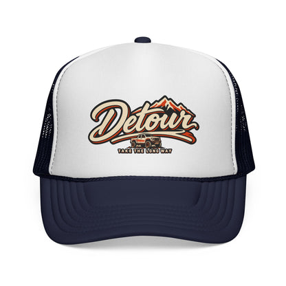 Detour Trucker Hat — Vintage Road Trip Mesh Cap
