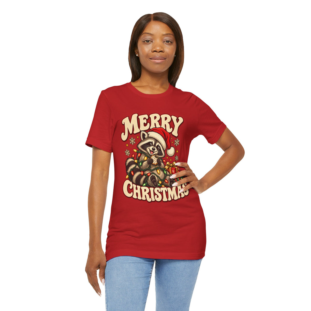 Merry Christmas Raccoon Tee