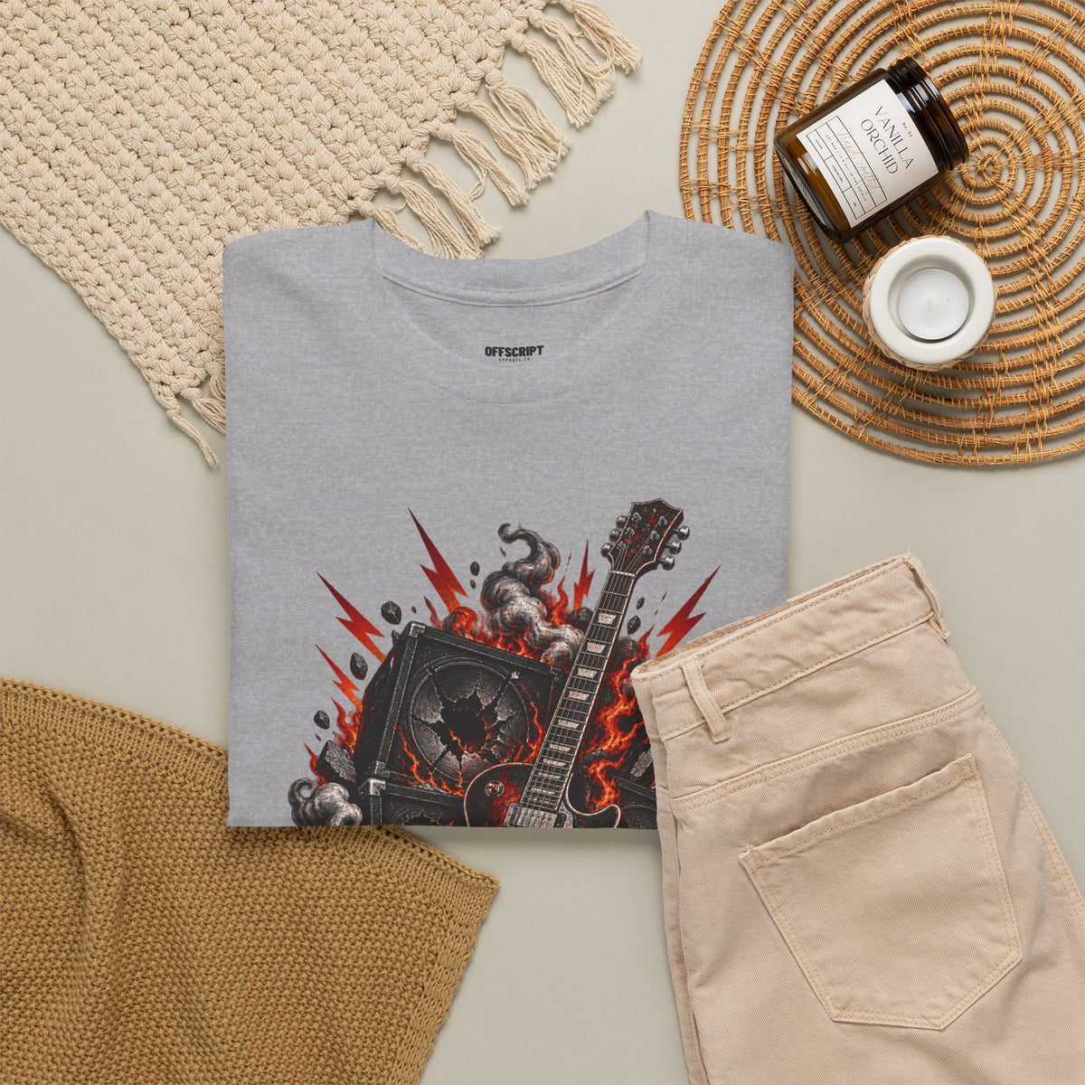 Electric Skull Guitar T‑Shirt — Rock & Metal Graphic Tee for Musicians and Fans