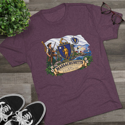 Massachusetts State Flag T‑Shirt — Vintage Coat of Arms Tee