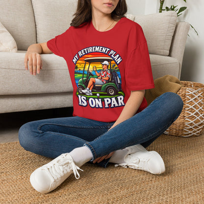 Retirement Golf T-Shirt — “My Retirement Plan Is On Par” Vintage Golf Cart Design