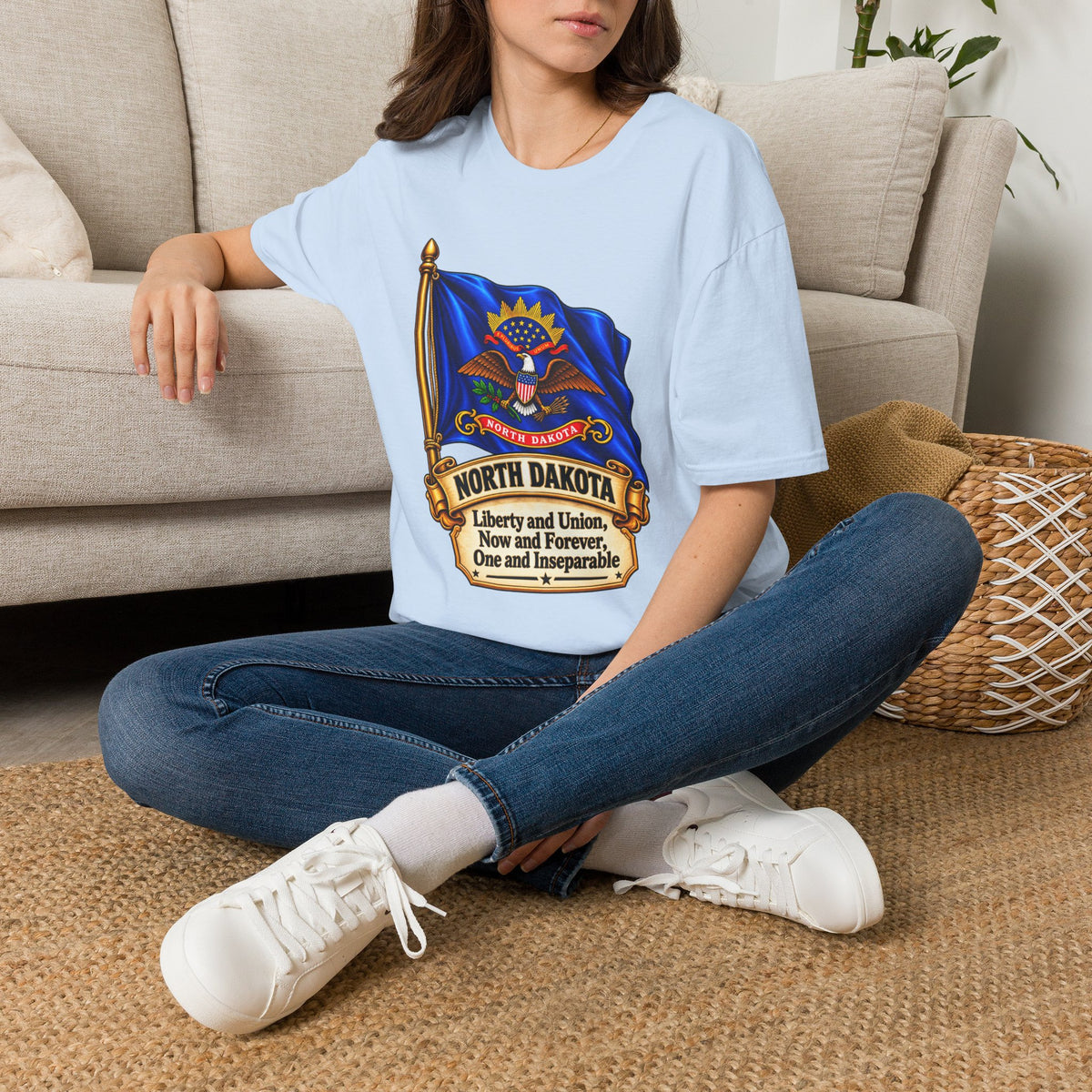 North Dakota Flag T-Shirt — State Seal Liberty & Union Tee