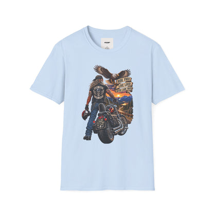 Biker Eagle T-Shirt — "Ride Free, Live Loud" Motorcycle Tee