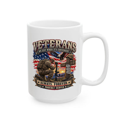 Veterans Eagle Ceramic Mug — American Flag Military Tribute (11oz & 15oz)