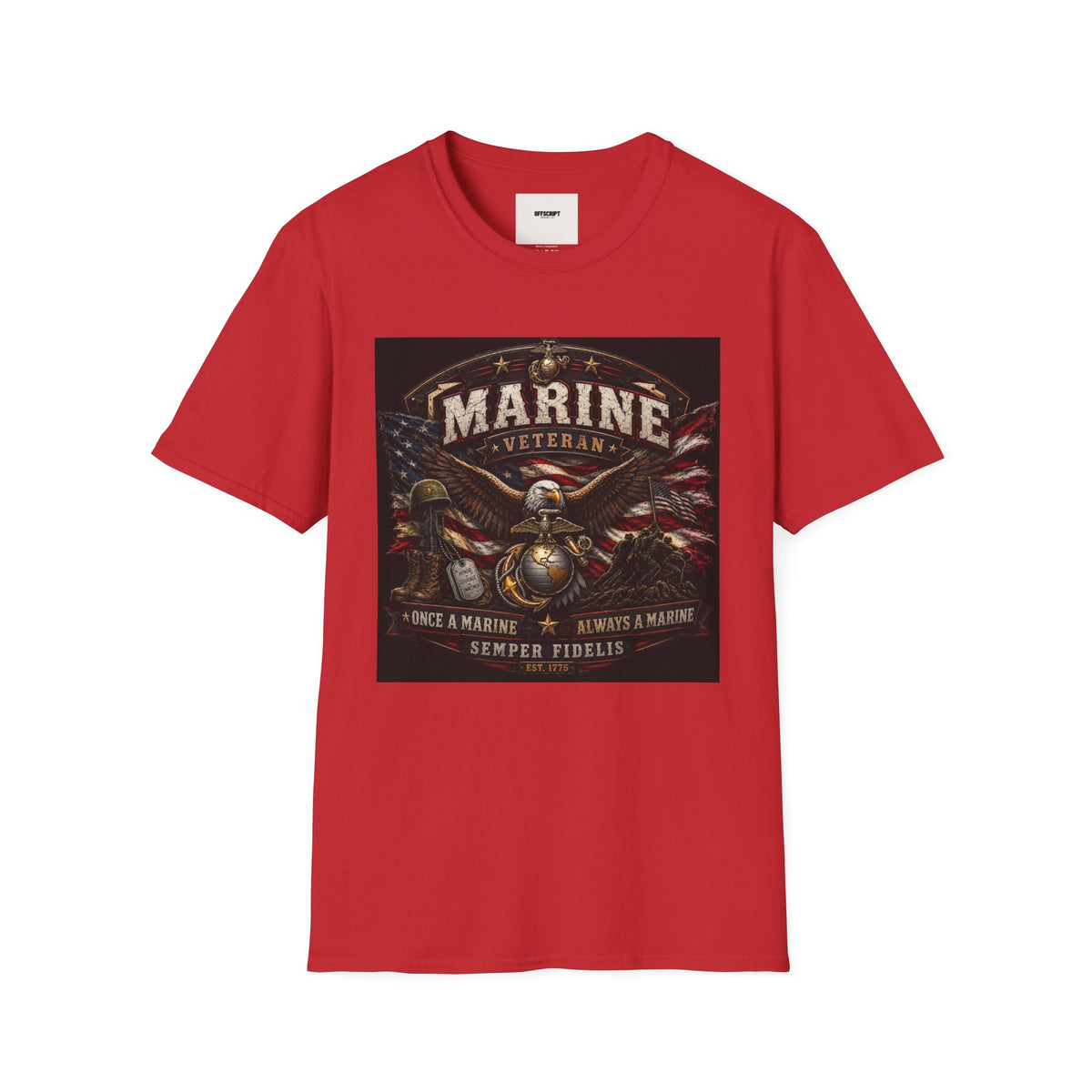 Marine Veteran T‑Shirt — Patriotic Eagle & American Flag Military Tribute