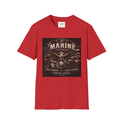 Marine Veteran T‑Shirt — Patriotic Eagle & American Flag Military Tribute
