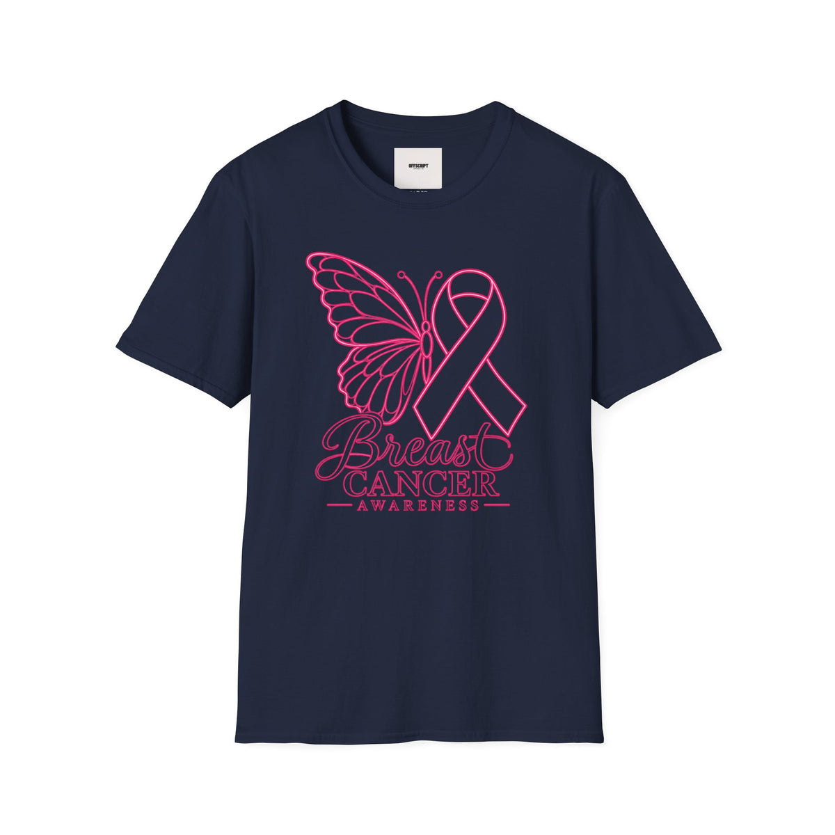 Breast Cancer Awareness Butterfly T-Shirt - Pink Ribbon Support Tee