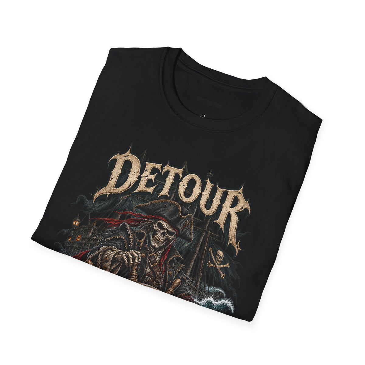 Detour Skull T-Shirt — "Take the Long Way" Vintage Biker Graphic Tee