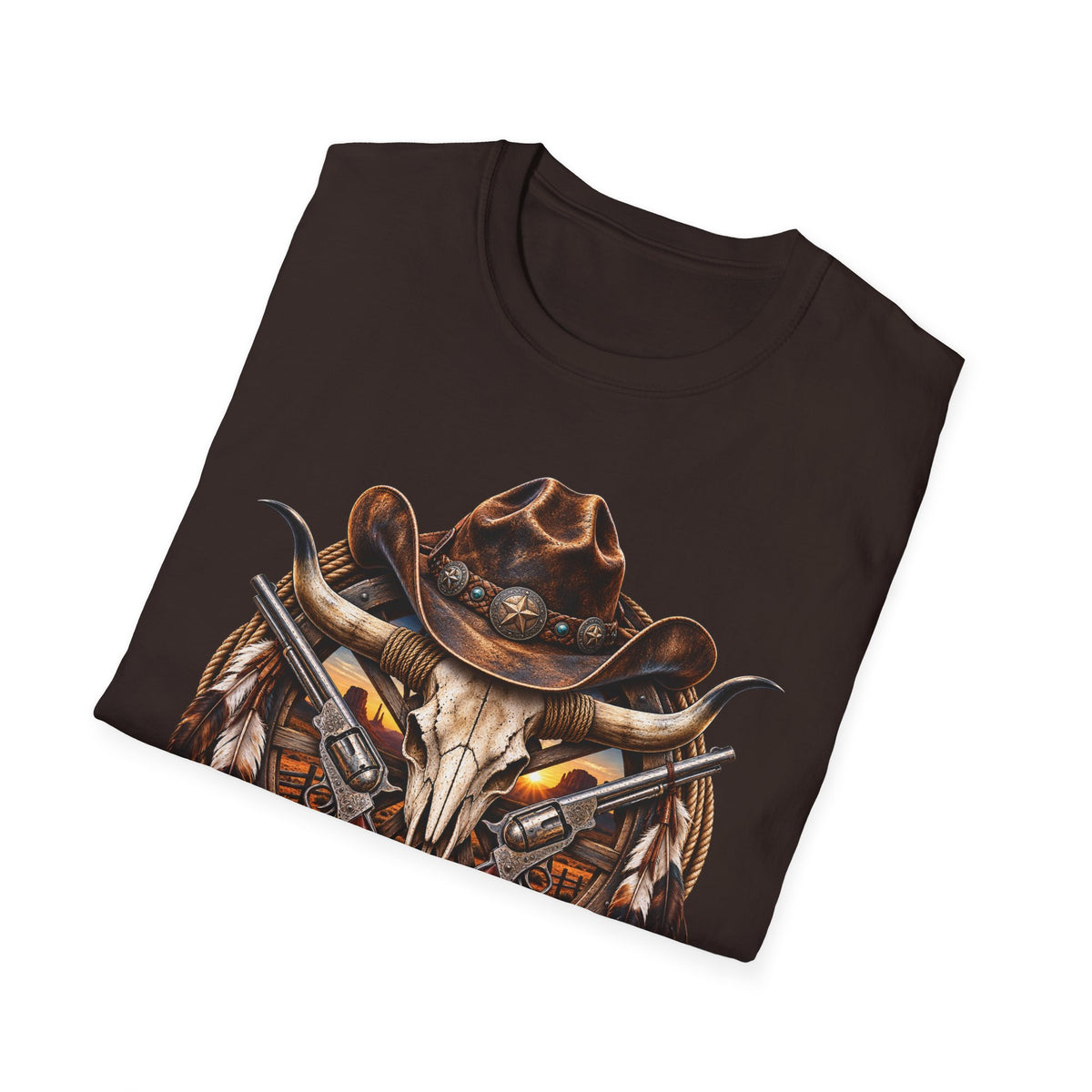 Cowboy Skull T-Shirt — Western Gunslinger Graphic Tee