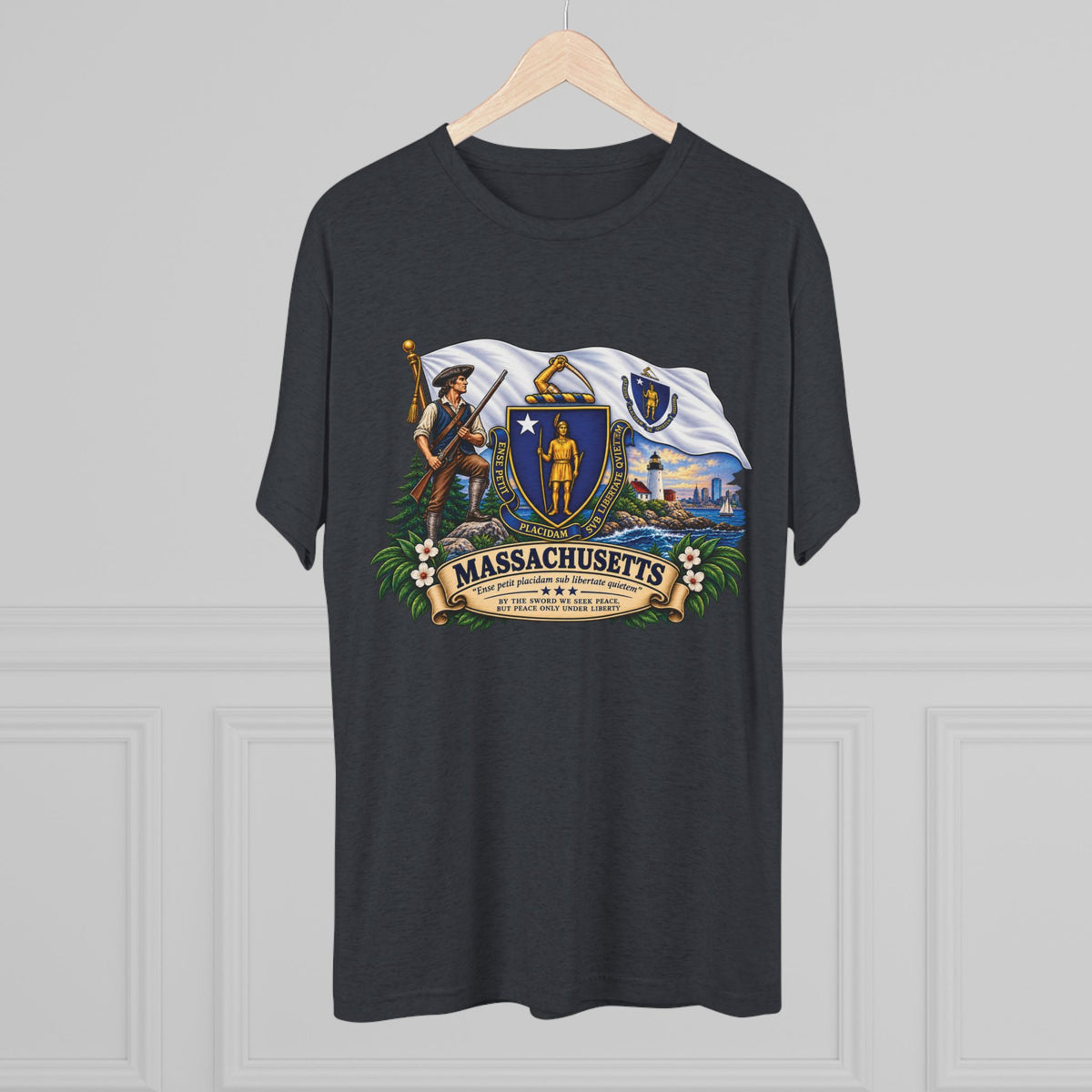 Massachusetts State Flag T‑Shirt — Vintage Coat of Arms Tee
