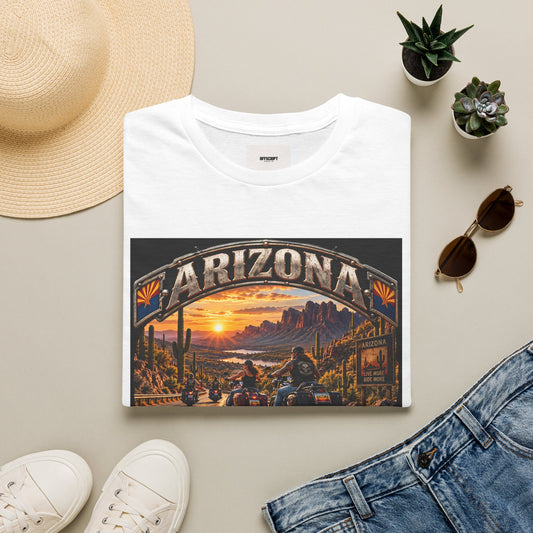 Arizona Bike Week Sunset T-Shirt — Vintage Motorcycle Desert Road Tee