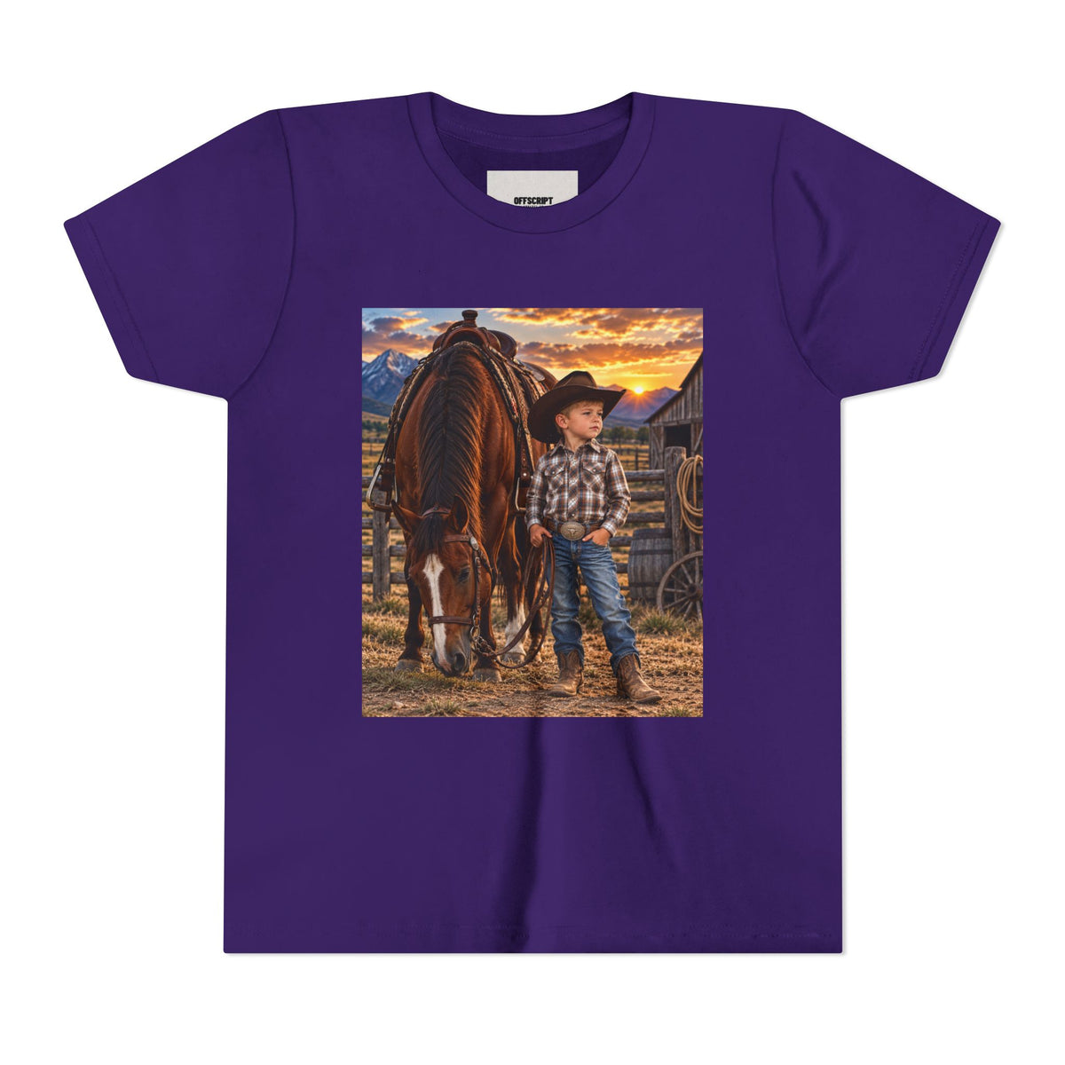 Youth Western Cowboy Tee — Little Cowboy & Horse Graphic Shirt