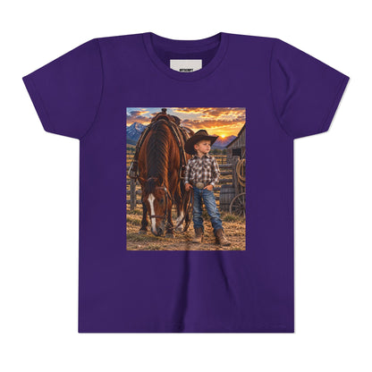 Youth Western Cowboy Tee — Little Cowboy & Horse Graphic Shirt