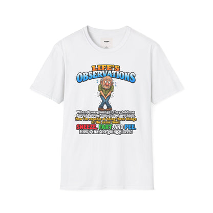 Life's Observations Funny Graphic Tee — Toilet Humor Bathroom Joke T-Shirt