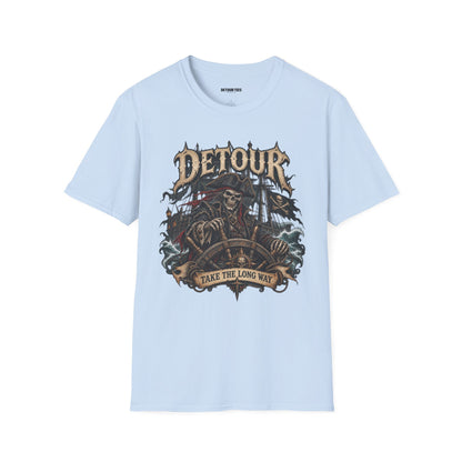 Detour Skull T-Shirt — "Take the Long Way" Vintage Biker Graphic Tee
