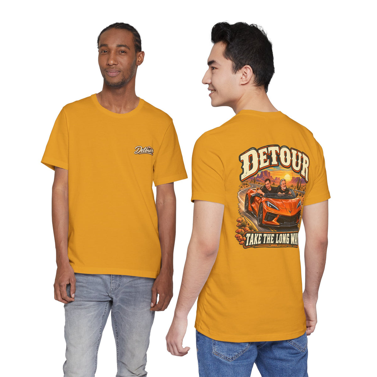Detour Graphic Tee — 'Detour: Take the Long Way' Vintage Road Trip T‑Shirt