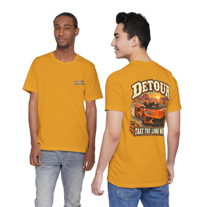 Detour Graphic Tee — 'Detour: Take the Long Way' Vintage Road Trip T‑Shirt