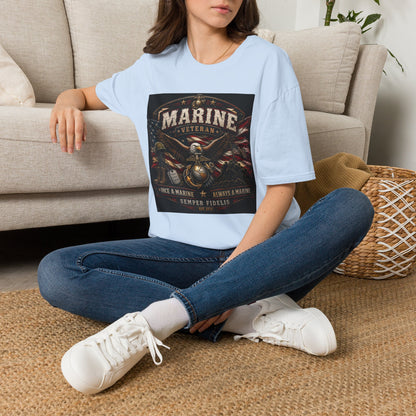 Marine Veteran T‑Shirt — Patriotic Eagle & American Flag Military Tribute