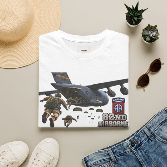 82nd Airborne Paratrooper T-Shirt — Military Jump C-17 Skydiving Design