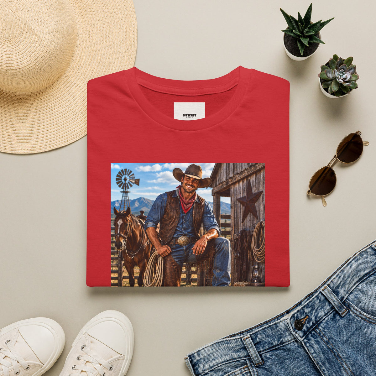 Cowboy Graphic T-Shirt — “Save a Horse, Ride a Cowboy” Western Tee