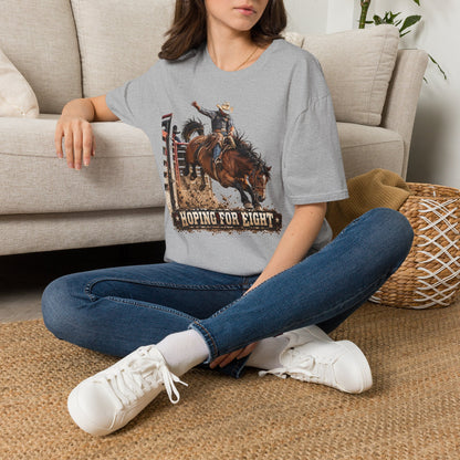 Rodeo Bucking Horse T-Shirt — 'Roping for Eight' Western Cowboy Shirt