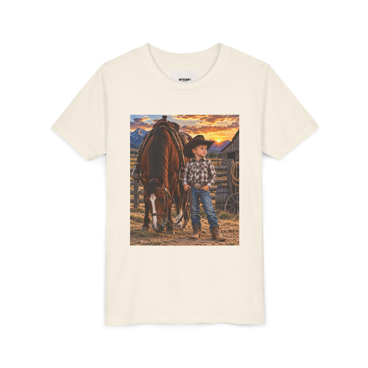 Youth Western Cowboy Tee — Little Cowboy & Horse Graphic Shirt