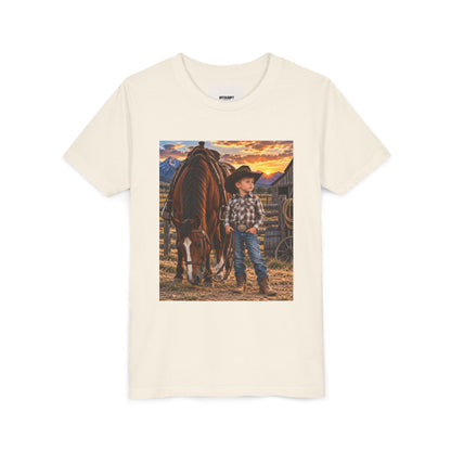 Youth Western Cowboy Tee — Little Cowboy & Horse Graphic Shirt
