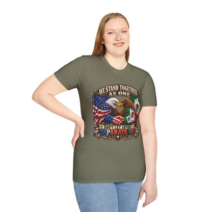 We Stand Together As One Eagle T-Shirt — USA & Mexico Unity Patriotic Tee