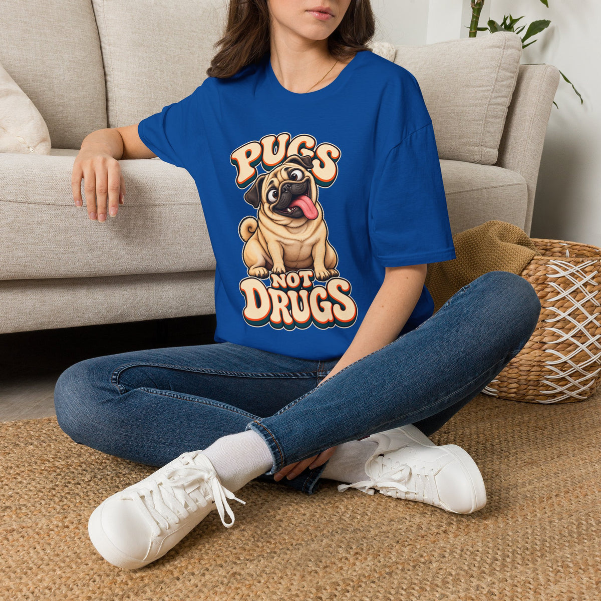 Pugs Not Drugs Funny Pug T-Shirt