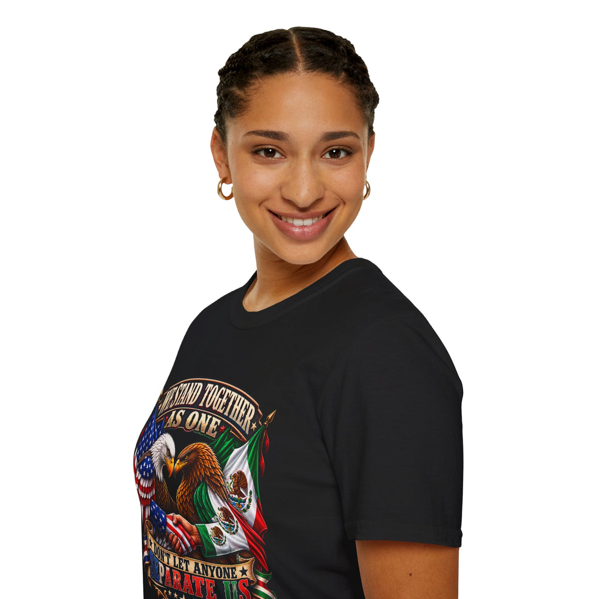 We Stand Together As One Eagle T-Shirt — USA & Mexico Unity Patriotic Tee