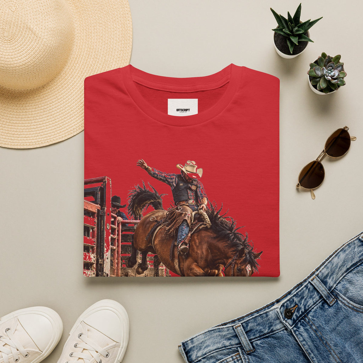 Rodeo Bucking Horse T-Shirt — 'Roping for Eight' Western Cowboy Shirt