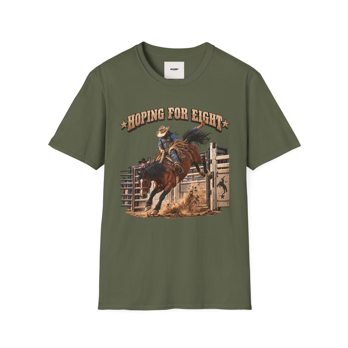 Hoping for Eight Rodeo T-Shirt — Bull Riding Western Tee