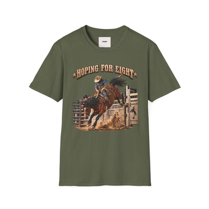 Hoping for Eight Rodeo T-Shirt — Bull Riding Western Tee