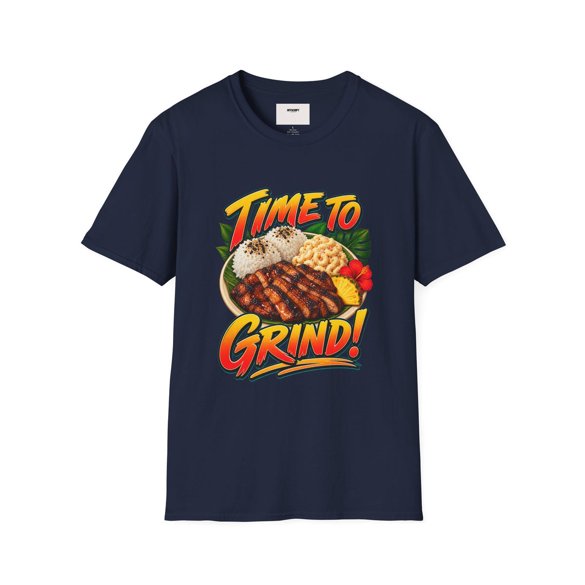 Time To Grind T-Shirt — Hawaiian Plate BBQ Graphic Tee