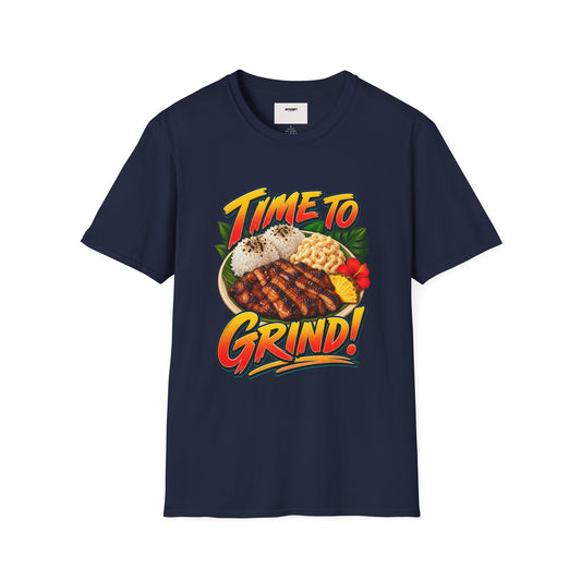 Time To Grind T-Shirt — Hawaiian Plate BBQ Graphic Tee