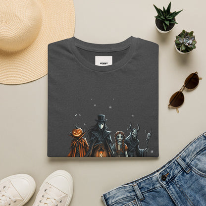 Halloween Gothic Crew T-Shirt — Haunted Pumpkin, Witch & Spooky Friends Design
