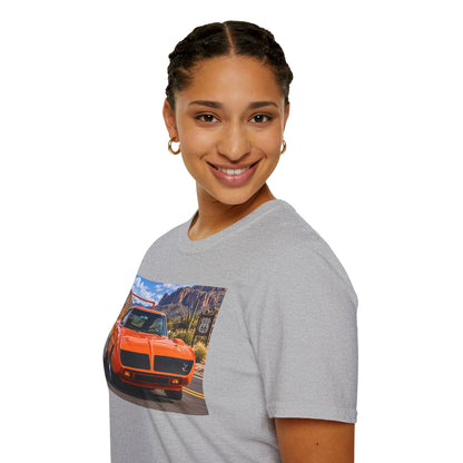 Classic Orange Muscle Car T-Shirt — Route 66 Roadtrip Tee
