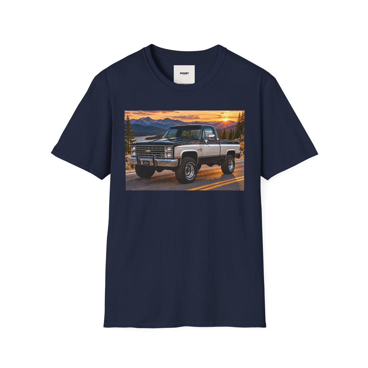 Vintage Chevy Truck T-Shirt — Sunset Mountain Off-Road Tee