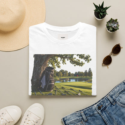 Golf Course Scene T‑Shirt — 'GOLF' Scenic Golfing Graphic Tee